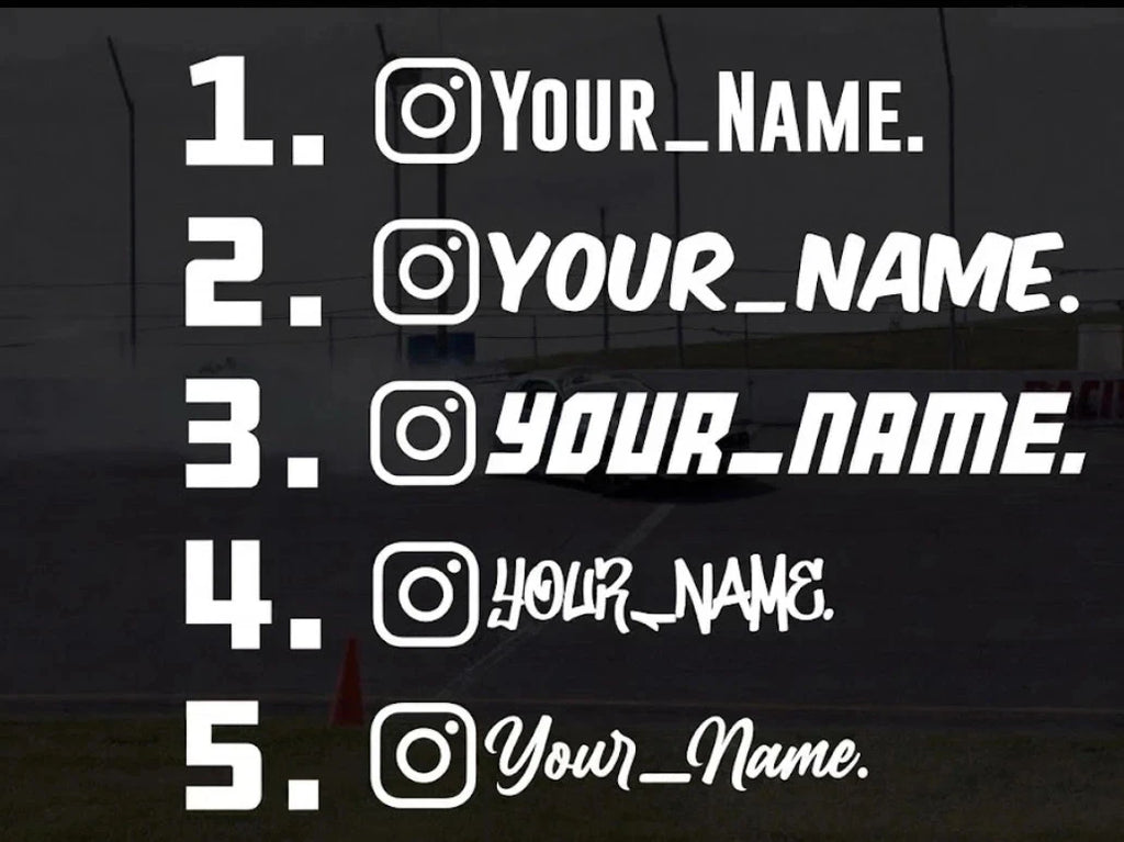Personalized Instagram or Socials Sticker Vinyl Decal (x2)