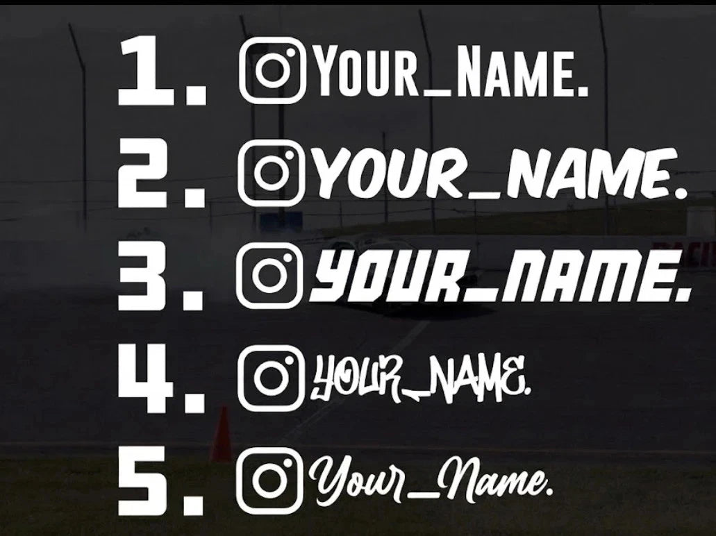 Personalized Instagram or Socials Sticker Vinyl Decal (x2)