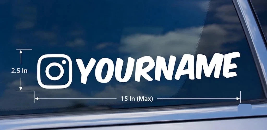 Personalized Instagram or Socials Sticker Vinyl Decal (x2)
