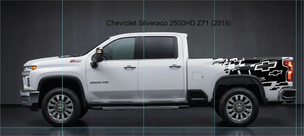 (2) Side Decals Wraps for Chevrolet Silverado 2500HD