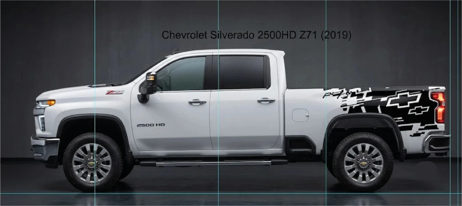 (2) Side Decals Wraps for Chevrolet Silverado 2500HD