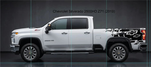 (2) Side Decals Wraps for Chevrolet Silverado 2500HD