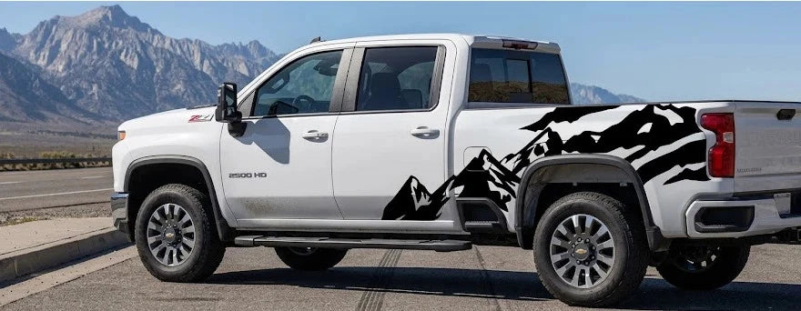 (2) Bed mountains Design Graphics For Chevrolet Silverado 2500HD
