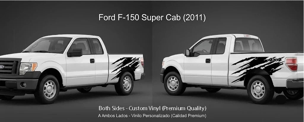 (2) 4x4 Graphics Kit Vinyl Decal for Ford F-150 Super Cab