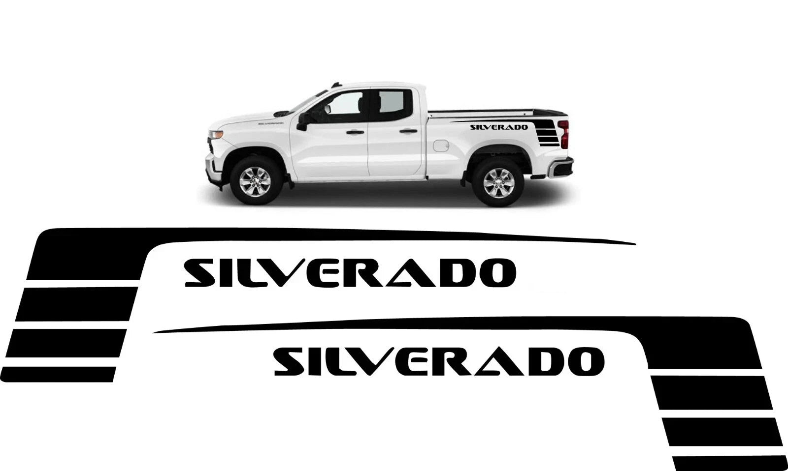 (X2) DECAL STICKER GRAPHIC Compatible With Chevrolet Silverado