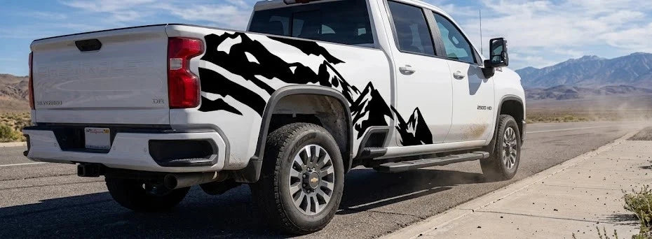 (2) Bed mountains Design Graphics For Chevrolet Silverado 2500HD
